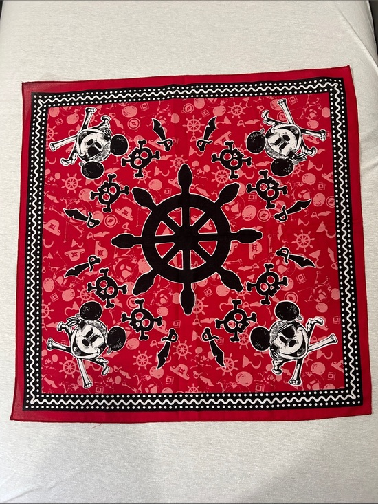 Disney Accessories - Disney Cruise Line 2024 Red Pirate Skull Bandana Mickey Scarf
